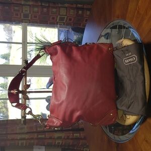 💘🖤💘 RED COACH CARLY LIMITED EDITION LEATHER SHOULDER VINTAGE HOBO BAG 10616